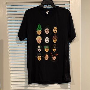 Bella Canvas Black Tee with Colorful Faces